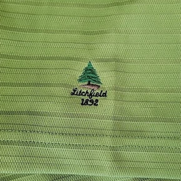 Straight Down Performance Men's Large Green Golf Polo Shirt Litchfield CC - Picture 3 of 7